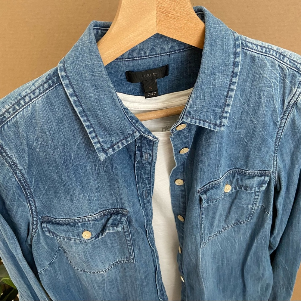 J CREW Denim Button Down - Picture 5 of 11